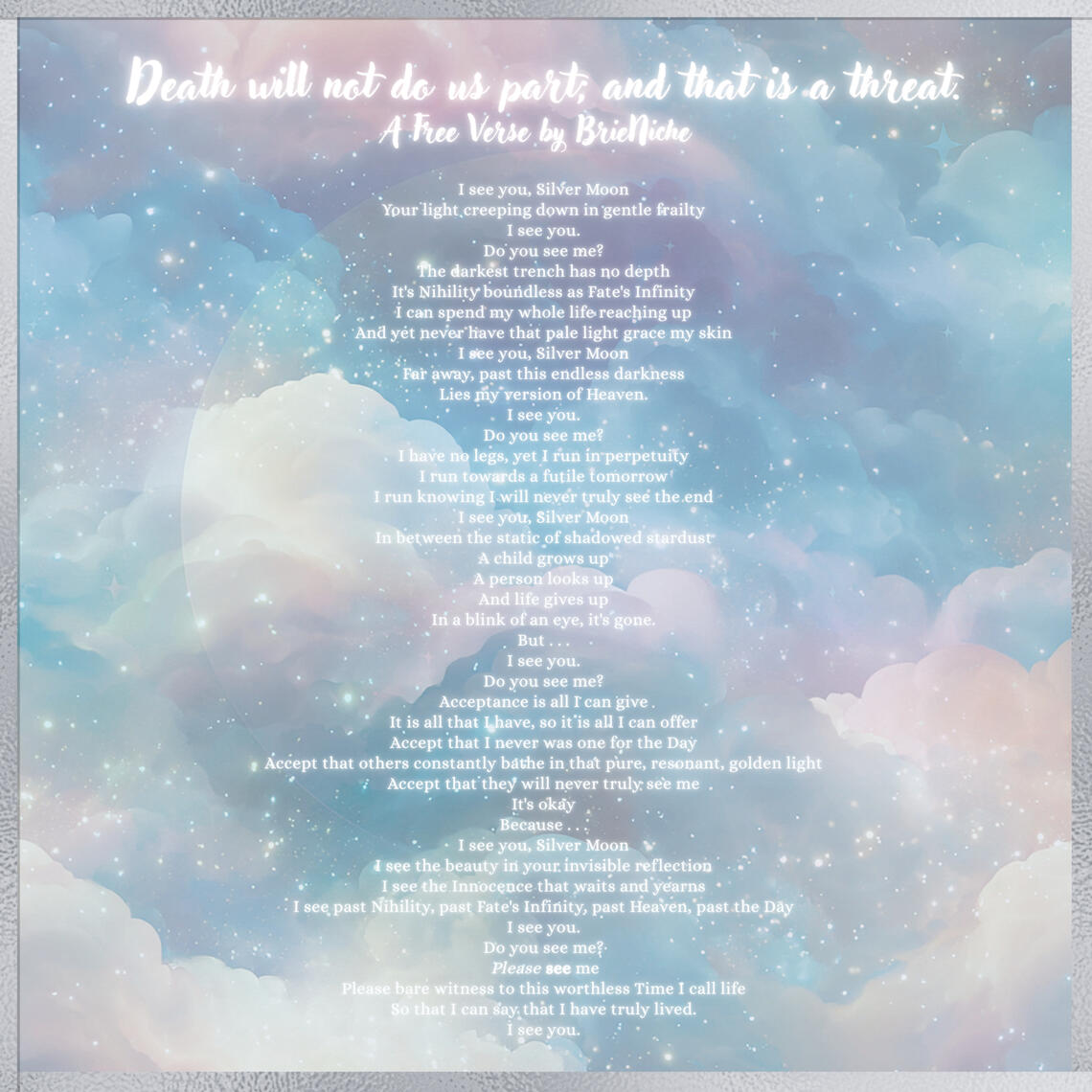 Death Will Not Do Us Part; And That Is A Threat [Free Verse]