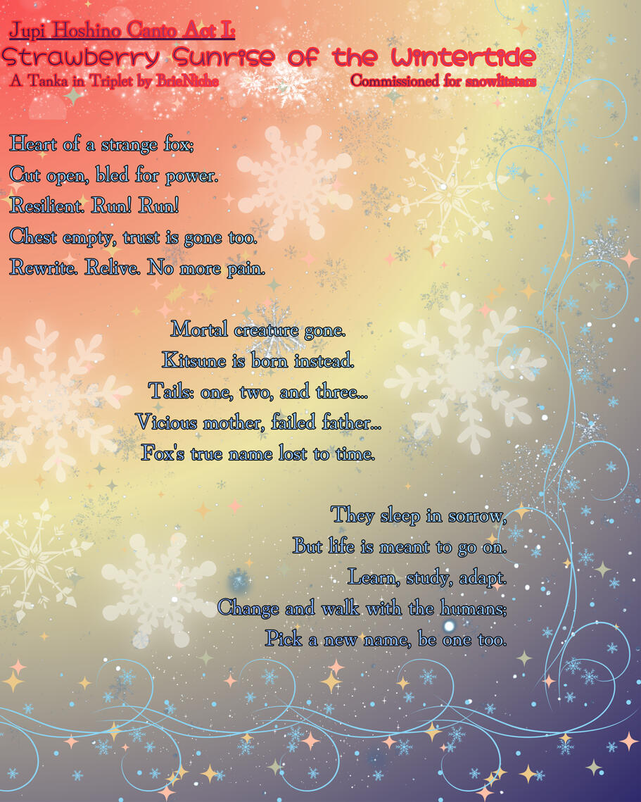 Jupi Hoshino Canto Act I: Strawberry Sunrise of the Wintertide [Tanka in Triplet]